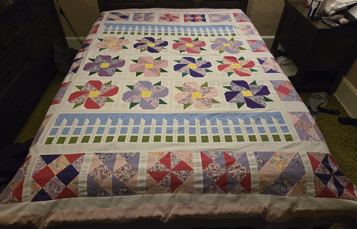 chive5's tweet image. Been working with my sister (a non-sewer) to make quilts for her 4 grandchildren. Quilt tops are done for the 2 larger ones. I really winged these patterns: adapting some previously existing patterns and making up some of my own. Thank God I know math.