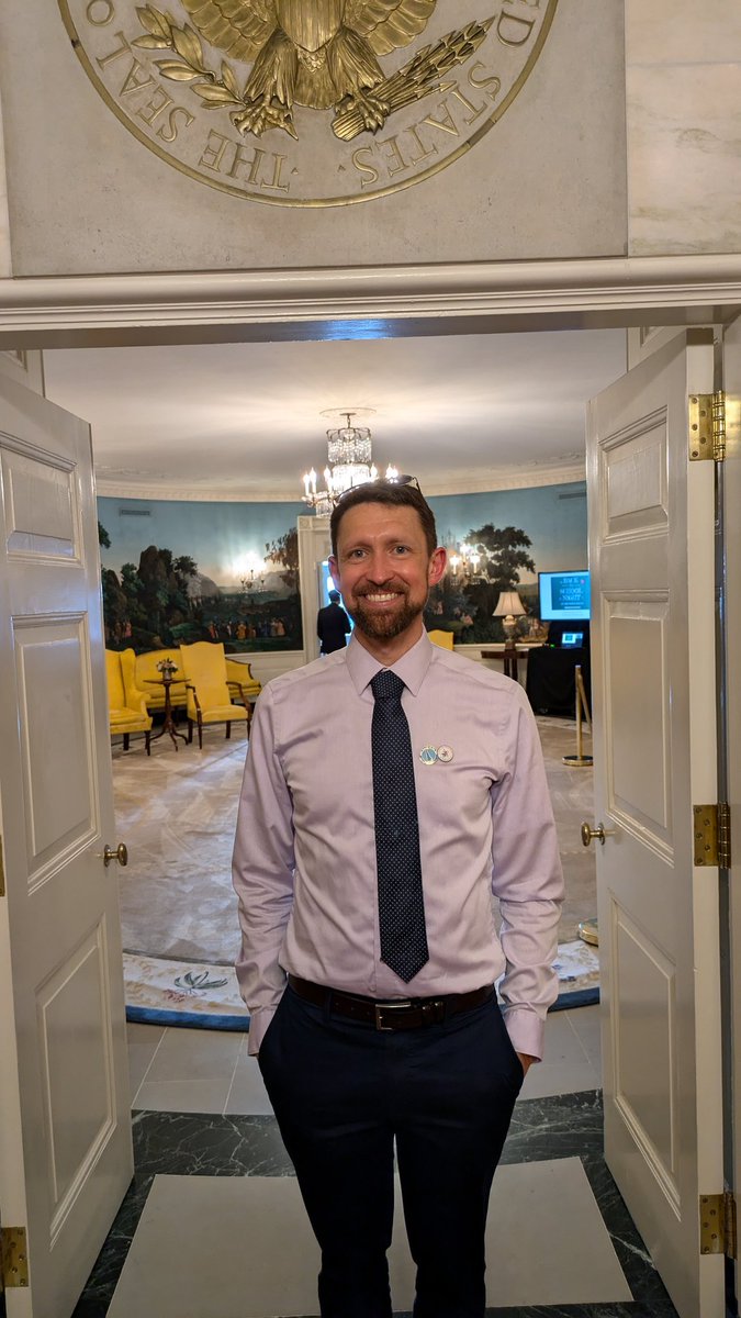 Thank you <a href="/FLOTUS/">First Lady Melania Trump</a> and <a href="/SecCardona/">Secretary Miguel Cardona</a> for inviting educators back to <a href="/WhiteHouse/">The White House</a>! It was fun to see our #24ntoy family again and bring along three colleagues and friends who continue to make me a better educator. <a href="/MiddletownHigh/">Middletown High School</a> , <a href="/AppoHigh/">Appoquinimink HS</a> , and <a href="/OHSDuckNation/">Odessa High School DE</a> were represented!