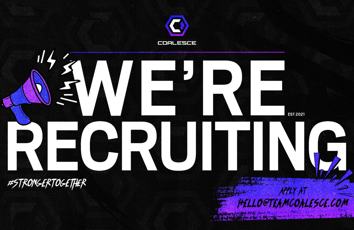 TeamCoalesce's tweet photo. We have an open position available to join Coalesce 💯 

🟣 Socials & Community Manager   

Working with the executive team to plan and execute our 2025 strategy, working across divisions to create fun interacting posts across our socials and building out our community.

More information can be sought at hello@teamcoalesce.com or by dropping a DM to the page.  

#StrongerTogether 💪