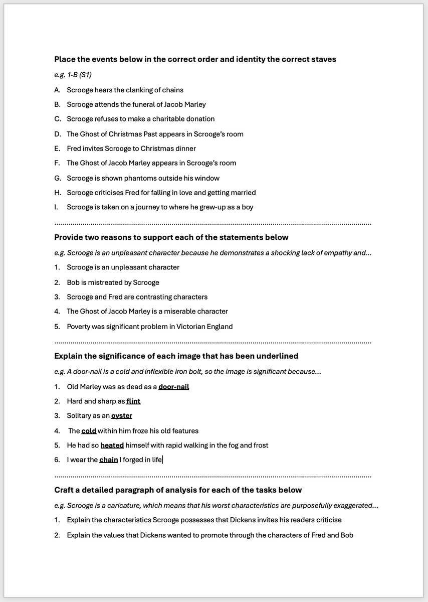 A couple of worksheets I put together for cover lessons on A Christmas Carol and Macbeth douglaswise.co.uk/blog/cover-wor… 👻 👑
