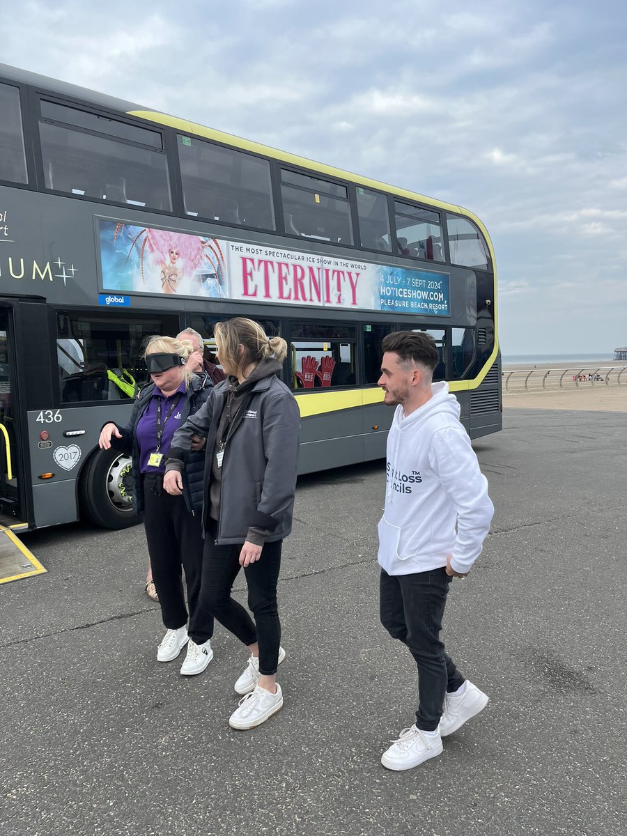 barton_kell's tweet photo. Today Lancashire @SLCouncils &amp; @BPL_Transport hosted a ‘Meet the Bus’ event welcoming #Blind &amp; #PartiallySighted people to explore a stationary bus and to share their experiences of #bus travel

The event was held as part pf #CatchTheBus month  🚌

#MakeTransportAccessible https://t.co/PwZVTlKqvt