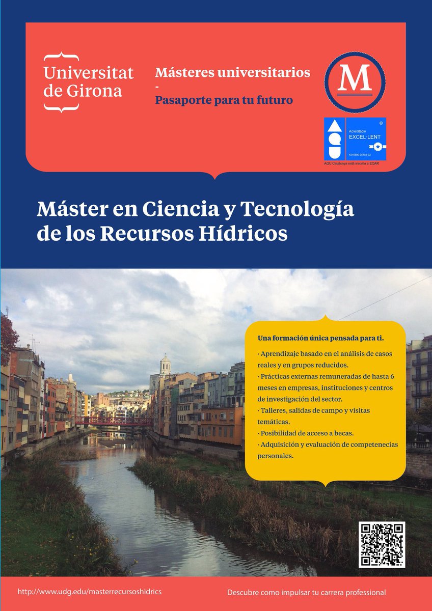 Quim Comas (@quim_comas) on Twitter photo Vols ser una experta en reptes d la gestió d l'aigua 💦amb coneixements teòrics i pràctics que et facilitin entrada al mercal laboral o a la recerca?
🎓Apunta't al #MàsterH2O <a href="/univgirona/">Universitat de Girona</a> udg.edu/ca/masters-en-…
Possibilitat de beca <a href="/catedraATL/">Càtedra ATL de l'aigua potable</a> última oportunitat! <a href="/UdGCiencies/">Facultat de Ciències</a> Vols ser una experta en reptes d la gestió d l'aigua 💦amb coneixements teòrics i pràctics que et facilitin entrada al mercal laboral o a la recerca?
🎓Apunta't al #MàsterH2O <a href="/univgirona/">Universitat de Girona</a> udg.edu/ca/masters-en-…
Possibilitat de beca <a href="/catedraATL/">Càtedra ATL de l'aigua potable</a> última oportunitat! <a href="/UdGCiencies/">Facultat de Ciències</a>