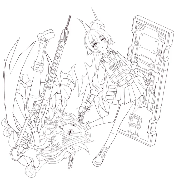 ホシノのベレッタと予備弾描いたら線画おわるけど
くっそ下手 