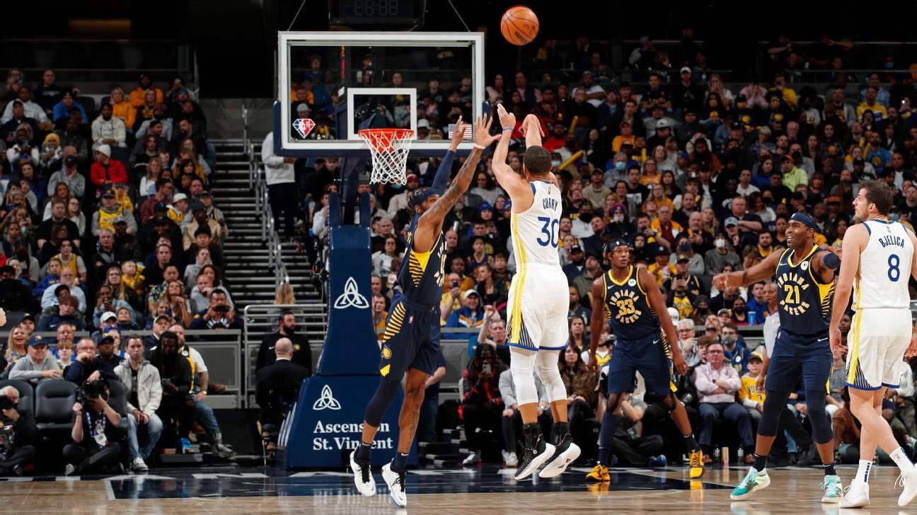 Gardas on X Steph Curry on deep threes 30 34 feet 2014 15 3 7 42.9 2015 16 15 26 57.7 2016 17 12 30 40.0 2017 18 3 7 42.9 2018 19 18 47 38.3 2020 21 38 81 46.9 2021 22 18 79 22.8 2022 23 14 52 26.9 20...