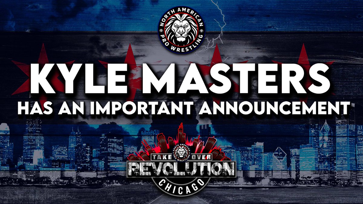NorthAmericanPW's tweet photo. At some point during the PPV today, CEO @KyleMastersNAPW will have an important announcement!

NAPW TakeOver: Revolution begins today at 12:30pm/ET LIVE on Twitch/YouTube. https://t.co/oC69EzbFNK