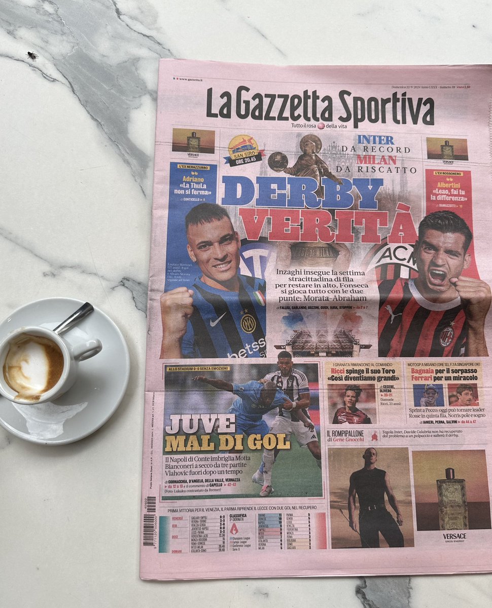 Some pre-match reading on Milan derby day. Follow @ footballtravelman on Instagram for video updates from the San Siro and around the city 🔵⚫️ V 🔴⚫️