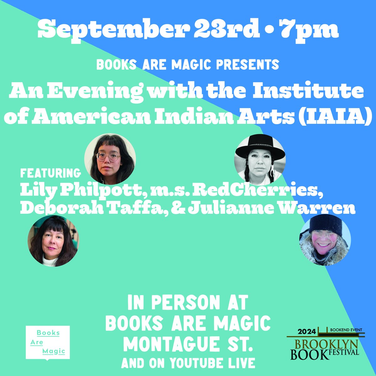 Hey you beautiful people: Join us tomorrow night at Books Are Magic at 7pm. #2024brooklynbookfestival