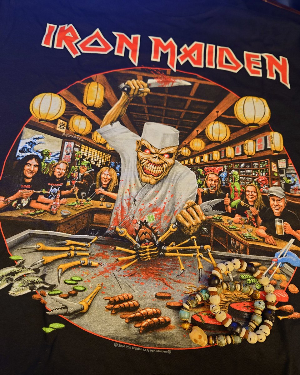 nemesis67k's tweet image. メイデンの日本限定Tシャツ、めちゃめちゃ発色が良いし、ブルースが可愛くて萌える