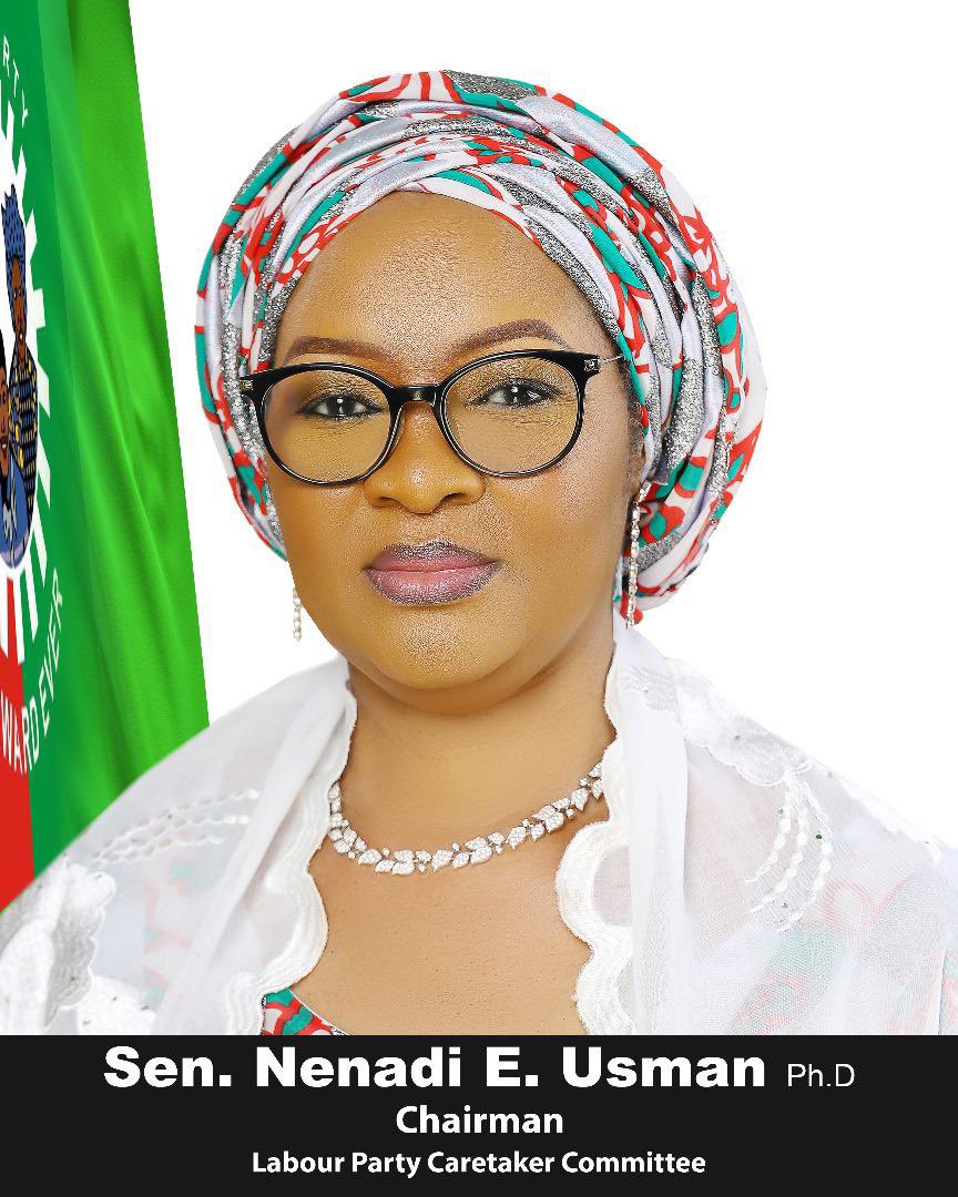 Morris_Monye's tweet photo. From madam herself, 

Please follow the official handle of @SenNenadiUsman, the LP Caretaker Chairman. 

Together, let's build a working Labour Party and nation. https://t.co/vcLFAe5W8j