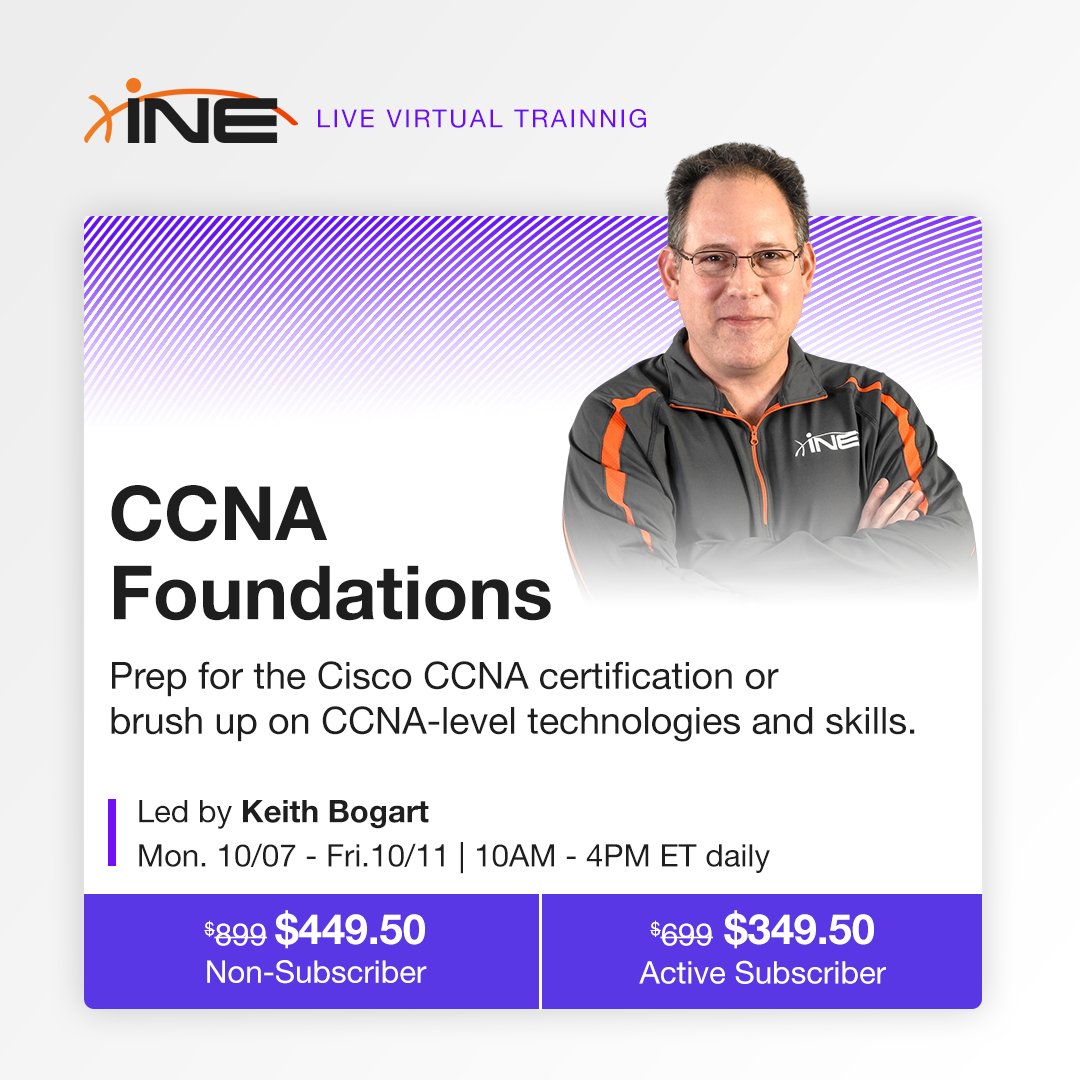 SecurityTube's tweet image. Today is your LAST CHANCE to save on an @ine #LiveVirtualTraining in October! Sign up today for in-depth, interactive #training with an INE instructor at half the cost. Register before it's too late! bit.ly/4exz58z

#cybersecurity #certification #ccna #cisco #cissp