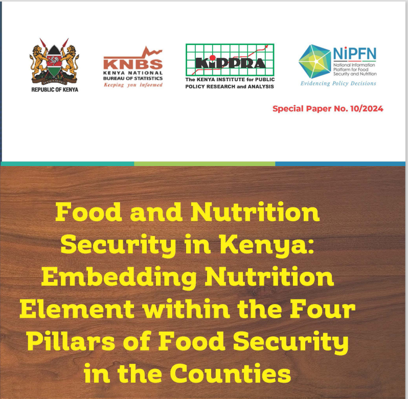 The <a href="/nipfnkenya/">National Information Platform for Food & Nutrition</a>  study examined the four pillars  of food security and their influence on nutrition in the 47 counties. The study recommends strengthening the  four pillars to enhance food security comprehensively.
nipfn.kippra.or.ke/download/food-…