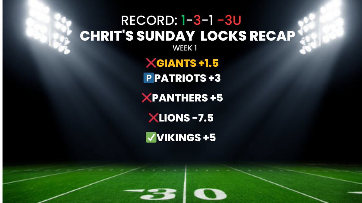 SundayShowLocks's tweet image. Here are the RECAPS from Week2 of Sunday Locks! #GamblingTwitter