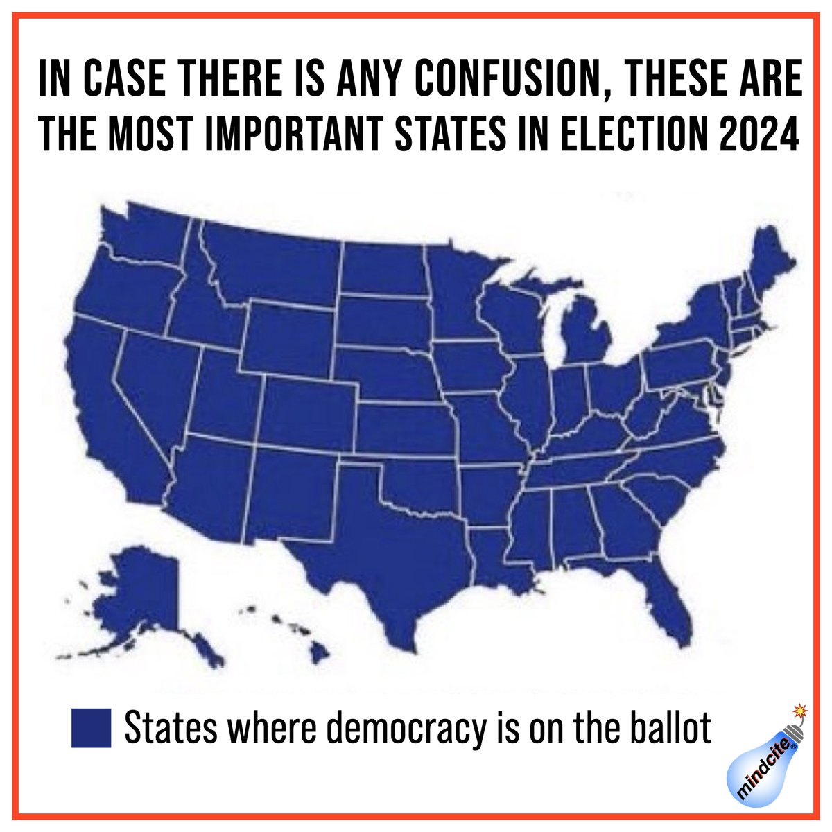 📢📢  Representative democracy is NOT a spectator sport, video game, movie, You Tube or Tik Tok contest.

Ignore the polls, trolls, grassy knolls and billionaire a-holes.  

In 2024, Voting Blue up AND down ballot, in EVERY state, IS America's #FirewallAgainstFascism‼️