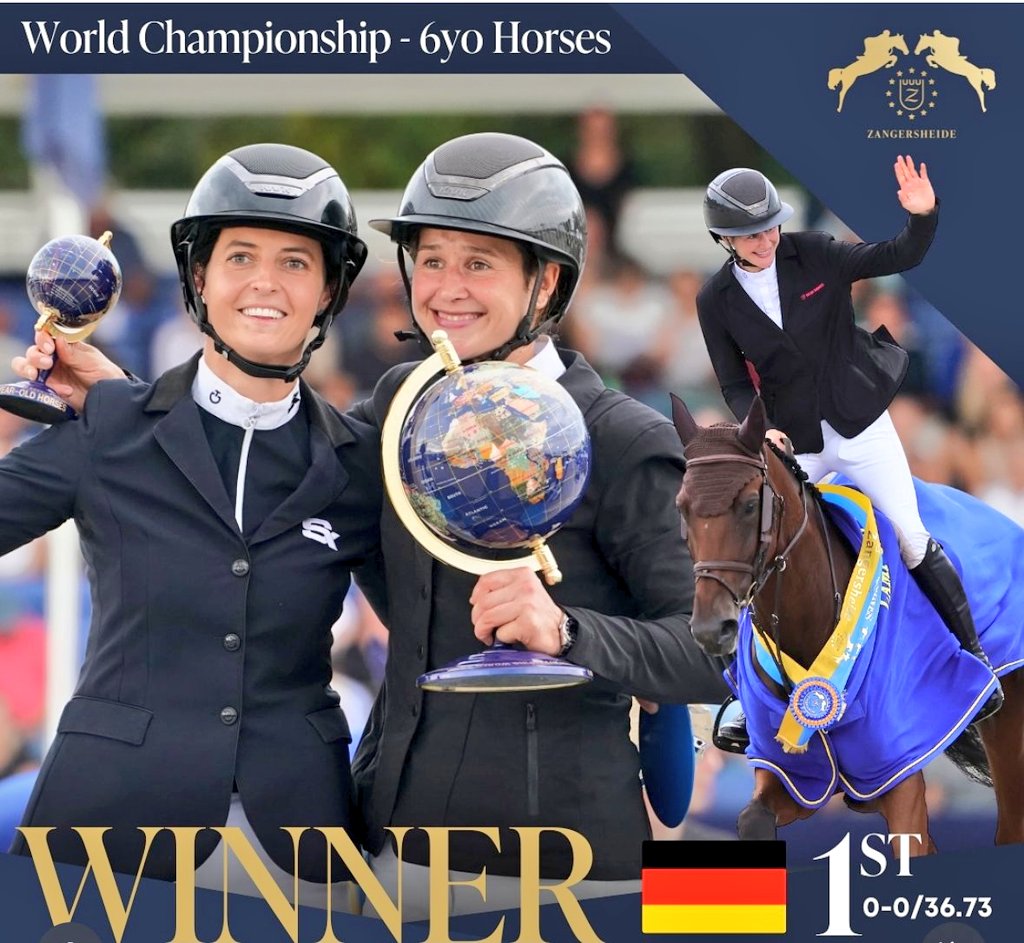 dul_dieter's tweet photo. @FEI_Global WBFSH
Jumping World
Breeding
Championship for
Young Horses
#Lanaken BEL 🇧🇪
@Zangersheide
German podium in
Lanaken:
#KatrinEckermann 🇩🇪 takes gold and bronze in the 6-year-old horses, Kendra Brinkop second!
@spring_reiter
⤵️
https://t.co/PaRLdDhW4x https://t.co/zwMuKUmanq