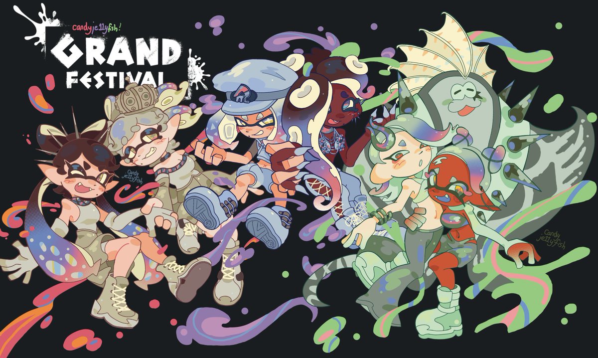 candyje11yfish's tweet image. It&apos;s the Now or Never Seven! Past, Present or Future? 🌈
[#splatoon3 #grandfestival]