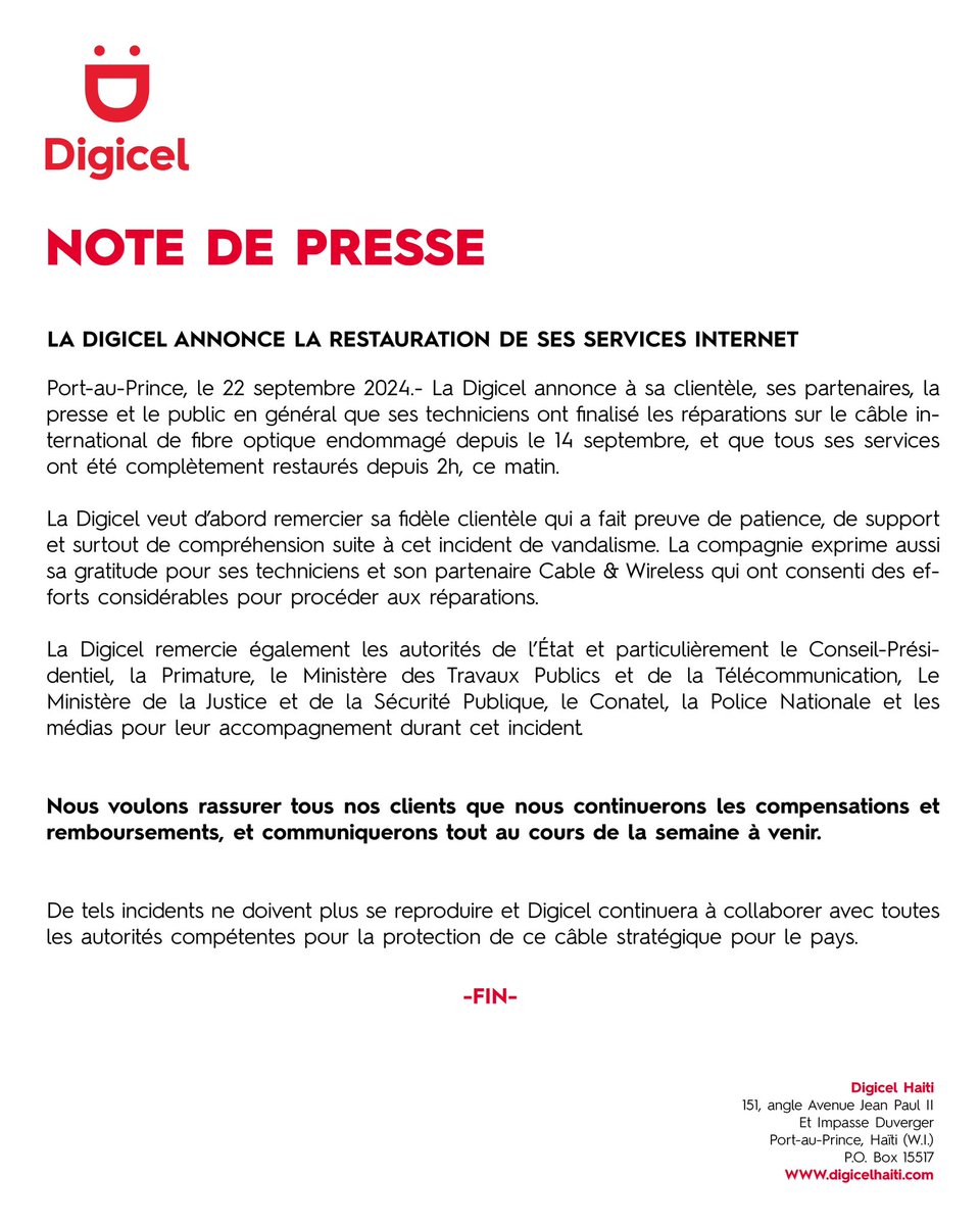 Note de presse