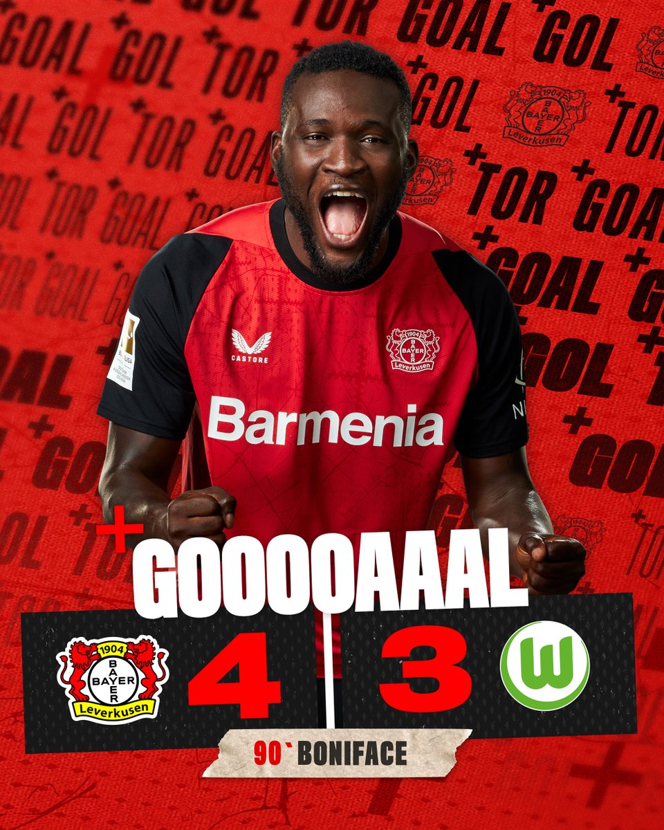 bayer04_en's tweet photo. VICTOR BONIFACE I LOVE YOU! 🇳🇬

90' | 4-3 | #B04WOB @boniface_jrn https://t.co/pcNWAFIFoD