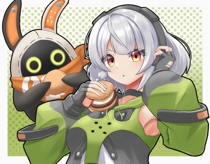アンビーに月見バーガー食べさせたい絵#ゼンゼロ 