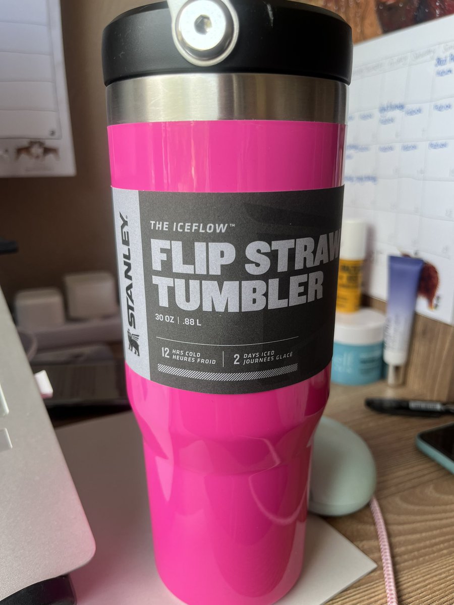 Loving my new Stanley, the colour should help me stop leaving my juice bottles in store - Store Managers,  fingers crossed you don’t need to call me  ever again to tell me I’ve left my bottle,  and should help me drink more 🤞Thanks Mr H for treating me x x x