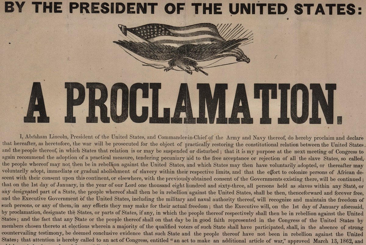BeschlossDC's tweet image. President Abraham Lincoln issued preliminary Emancipation Proclamation today 1862: