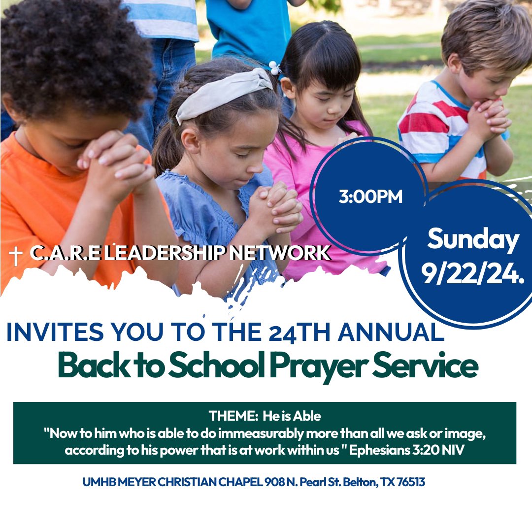 randypittenger's tweet image. Thankful for a community that prays for our children and our schools. CARE Leadership Network 24th Annual Back to School Prayer Service. #Heisable #BetterTogether #ILoveBelton