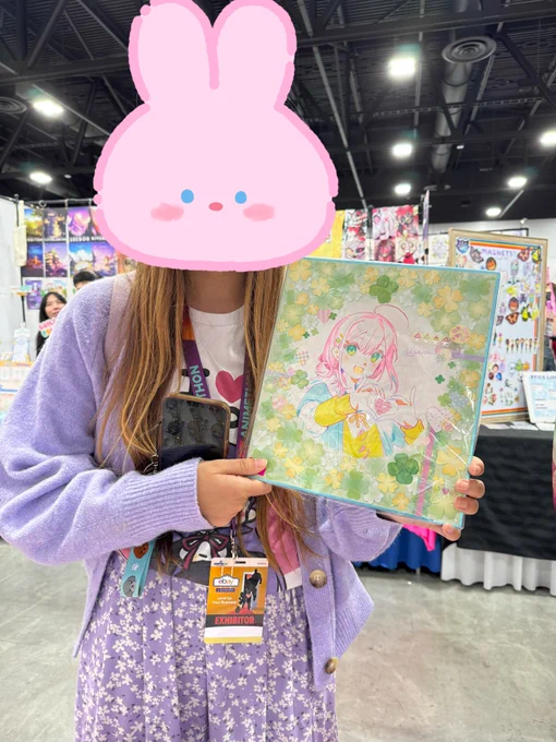 friend brought a big clover shikishi board and paid me to draw myself  dream come true, thank you 