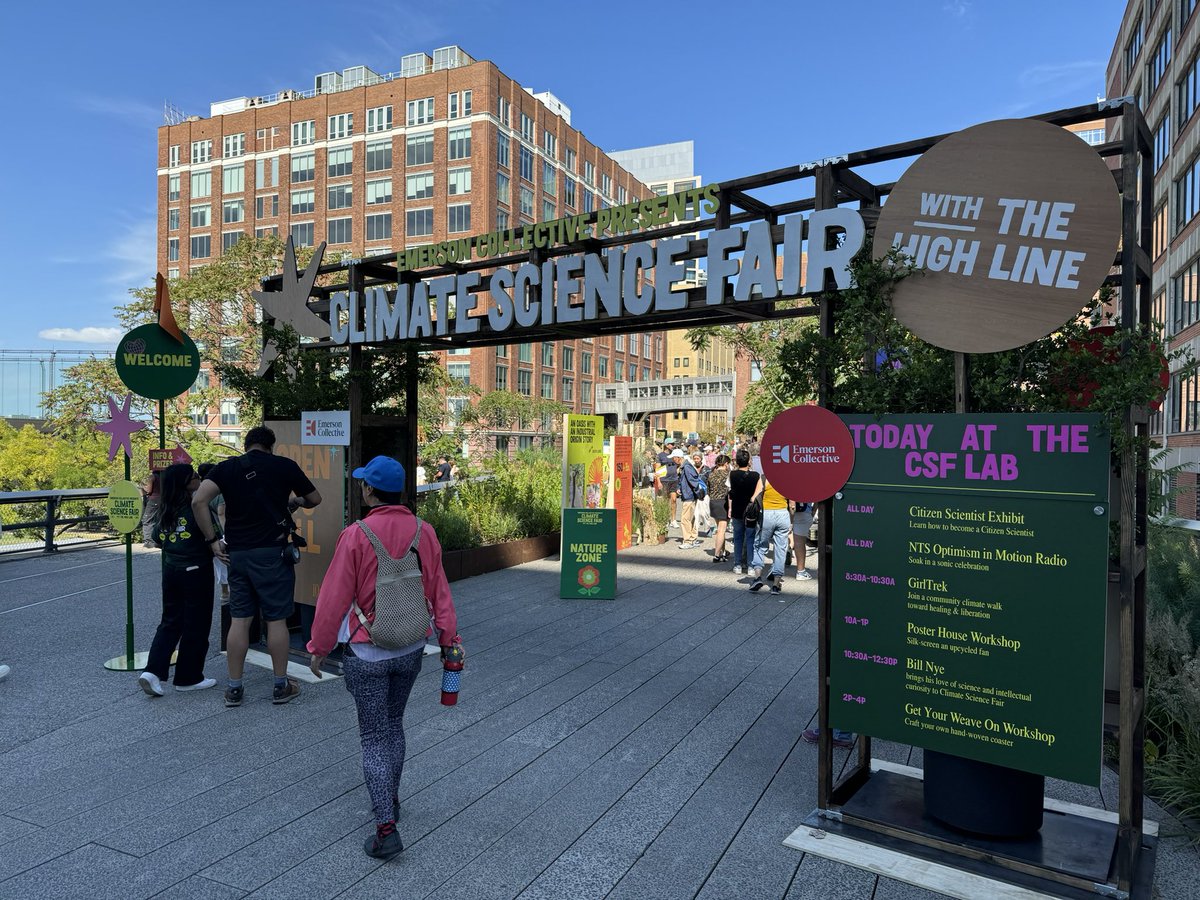 TomFWater's tweet image. Awesome first day of #ClimateWeekNYC exploring the #ClimateScienceFair along the iconic High Line in #NewYork.

From arc fusion energy through to sustainable fertiliser alternatives and carbon powered batteries, an amazing energy from the climate tech innovators.

Loved walking