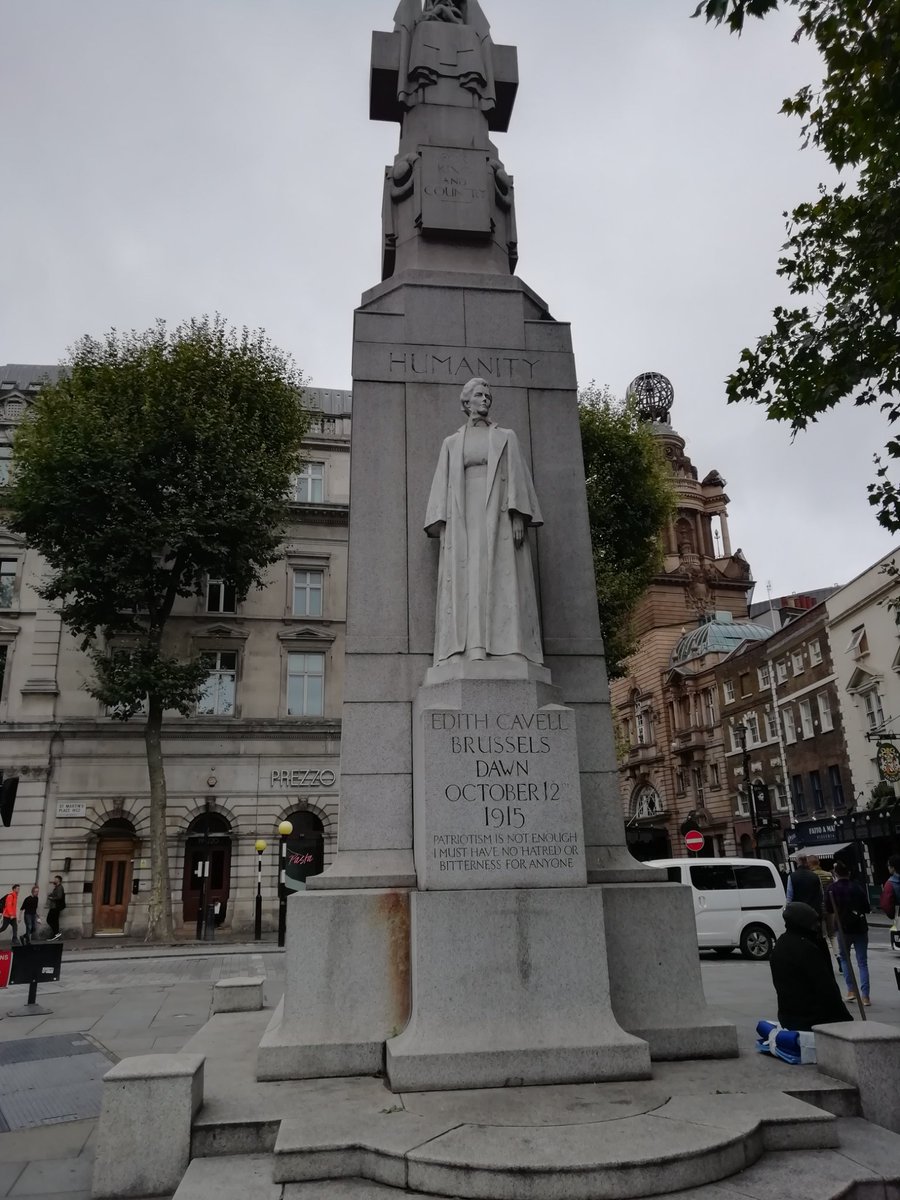 Rhodri Lewis (@rhodrielewis) on Twitter photo Luckily stumbled across this iconic memorial of Edith Cavell just outside <a href="/NPGLondon/">National Portrait Gallery</a>. An early #WW1 memorial and a rare example of a memorial to a named woman.
Interesting later addition of Cavell's final words 'Patriotism is not enough'. Luckily stumbled across this iconic memorial of Edith Cavell just outside <a href="/NPGLondon/">National Portrait Gallery</a>. An early #WW1 memorial and a rare example of a memorial to a named woman.
Interesting later addition of Cavell's final words 'Patriotism is not enough'.