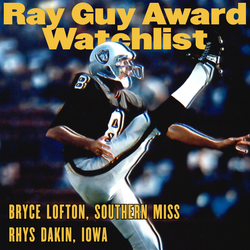 Congratulations to these punters who have been nominated to our 2024 Ray Guy Award watchlist!

#RayGuyAward | #RGA