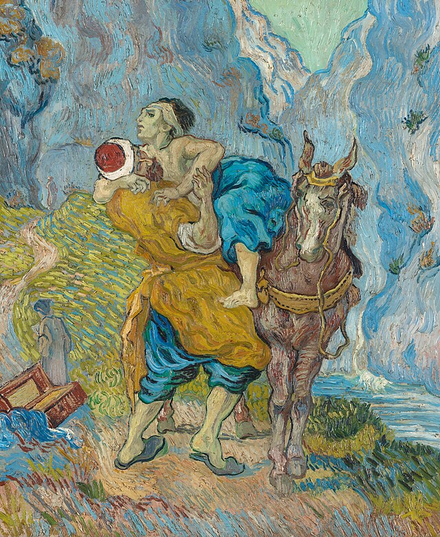 Do you know this Van Gogh painting of The Good Samaritan? I'll post the story in the comment section. It's found in the Book of Luke.