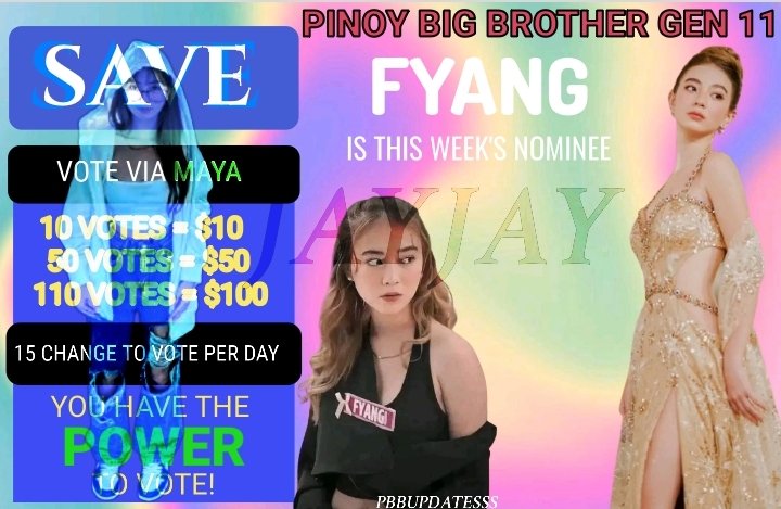 PBBupdatesss's tweet photo. Sino kina Fyang, Jarren, at Kai ang karapat-dapat pang manatili sa Bahay ni Kuya at gusto mong iligtas?
You have the power to vote! 🔥
1. Go to Maya and tap the PBB icon.
2. Select the Housemate to Save.
3. Confirm your vote!
#PBBGen11NinthNomi✨ #PBB #jayeditorforpbb #paofc https://t.co/AyroLdJOUa