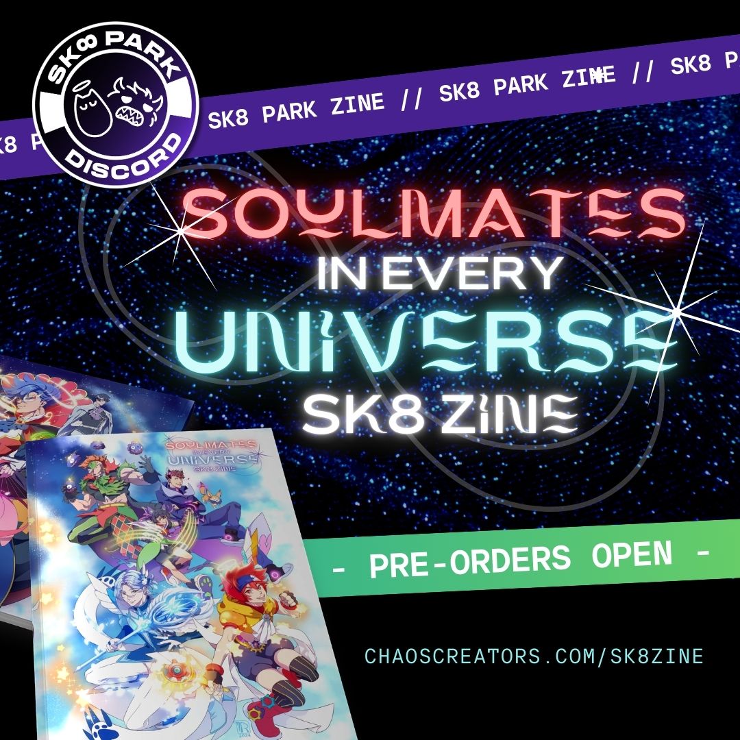 sk8parkdiscord's tweet photo. ...but pssssst we have a Sk8 the Infinity Soulmates AU Zine available for pre-order so you can get your fix! Pre-orders close in EIGHT DAYS. #SK8THEINFINITY 

https://t.co/ZaCcNbRnc7 https://t.co/OjwG9sLuUo