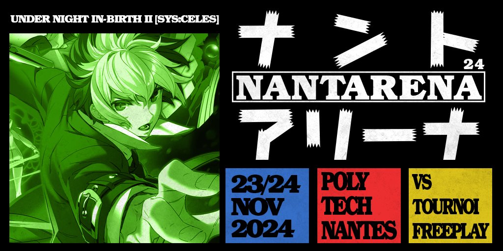 Second jeu de la lineup à la NA 2024, Under Night In-Birth 2 sera présent!  
🕹️ PS4 
👥 32 slots 
💰 Cash prize pour le top 3

#NANTARENA 
#UNI2