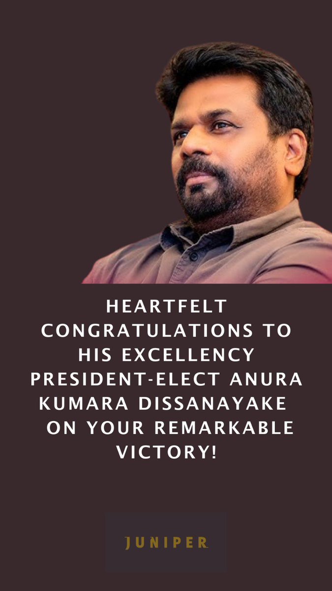 CbHlands's tweet photo. We extend our warmest congratulations to His Excellency @anuradisanayake President-elect of the democratic socialist republic of Sri Lanka! https://t.co/M4t6nNWqTt
