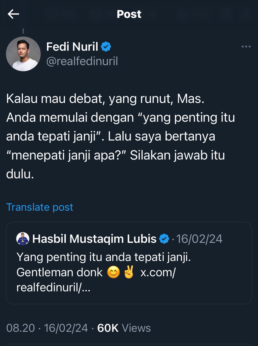 realfedinuril's tweet photo. “Gw ke lo sopan narasinya krn gw menghormati lo.”

Hahaha, lo sudah menjadi politisi pembohong yang paripurna 😂

Berakting, kok, di depan aktor 😎

Sudahlah. Kita akui saja bahwa kadang kita sama2 suka memaki orang 😁 https://t.co/claRxIcizf