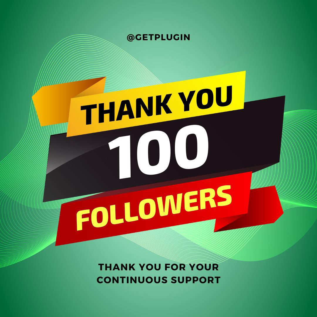 GetPlugin's tweet image. Thank you 100 followers. I know it's a small number, but still it inspires me to go forward, to be passionate. Let's join to celebrate the tiniest milestone that motivates to achieve bigger success.
#thankyou #100followers #WordPress #gwp #plugin