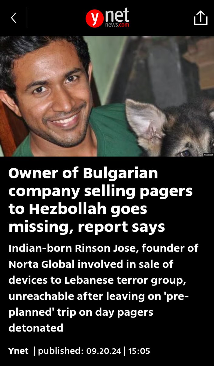 GraviolaDOTfi's tweet photo. Owner of #Bulgarian company selling #ExplodingPagers to Hezbollah goes #missing | 
- #RinsonJose, founder of #NortaGlobal
- a transfer of €1.6 #million to #Hungary.
- profile on #FoundersNation, a site connecting entrepreneurs with #Israeli start-ups
https://t.co/S6iqSlBF6B https://t.co/urbfZYxjZL