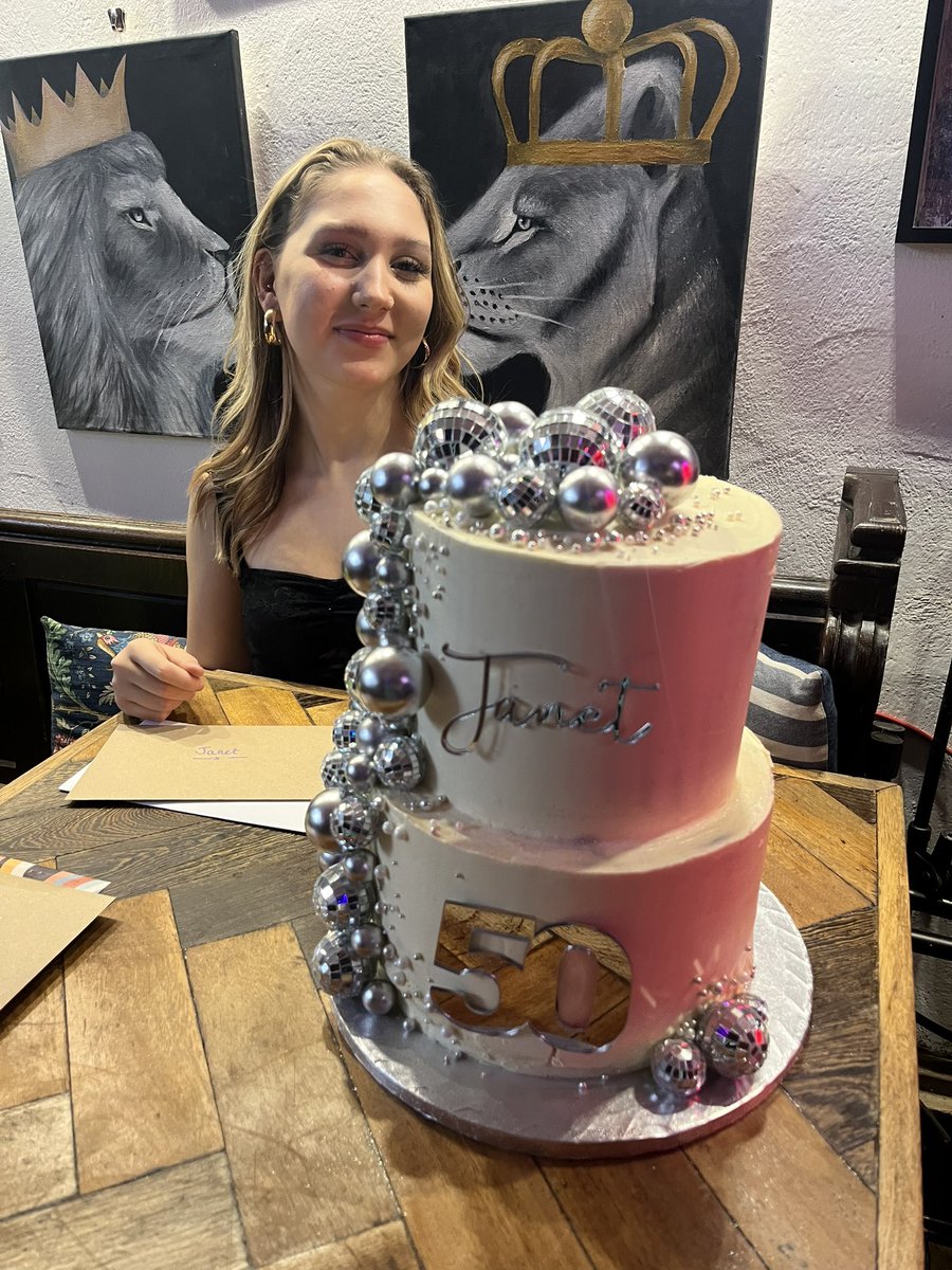 Daughter decorated this. Her boyfriend’s Mum made it. It was delicious. I danced all night. My head hurts,