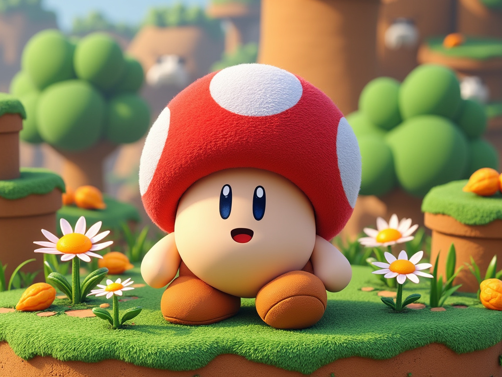 Kirby as TOAD!!! (Photographer = <a href="/grok/">Grok</a>) 🍄