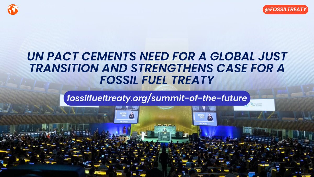 🇺🇳 The <a href="/UN/">United Nations</a> #SummitOfTheFuture Pact for the Future reaffirms the need to transition away from fossil fuels, but we need international cooperation to ensure real climate action! 🌍 

Join vulnerable island nations in calling for a #FossilFuelTreaty to secure a #FossilFreeFuture!