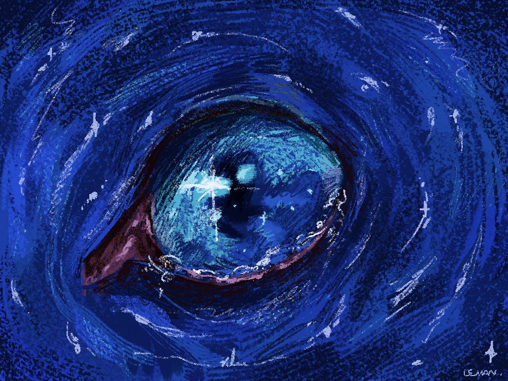 lemantwopointo's tweet image. The ocean of tears
reflects millions of light years.
In it, you shall see
how precious the world can be.