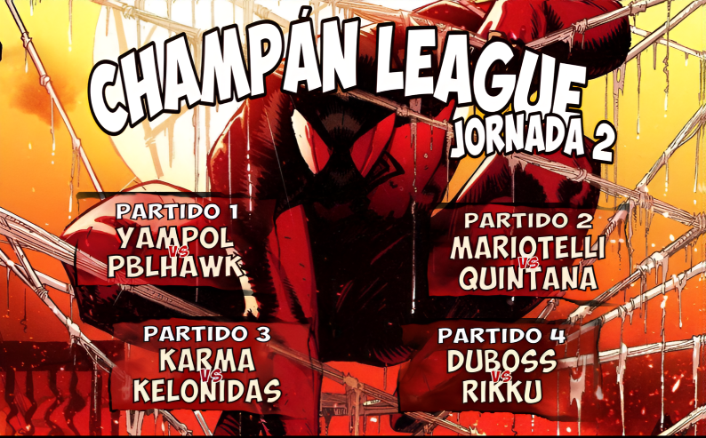 Yy cerramos el fin de semana con el anuncio de los enfrentamientos para la segunda jornada. Hay emparejamientos muy interesantes y esperemos que los disfruteis tanto o mas que los de esta semana.

Y en breve: ¡Los resultados de la Keniela y su siguiente edicion! No se lo pierdan.