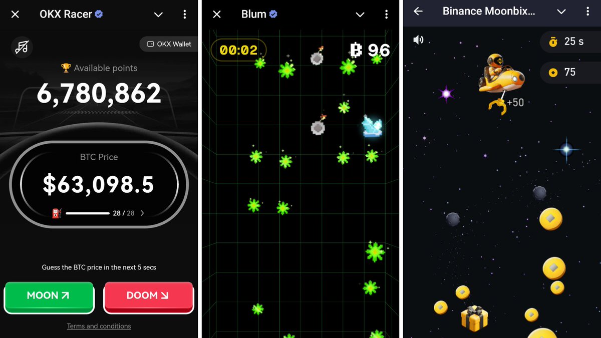 What is your favorite project? $OKX Racer | $BLUM | #Binance moonbix