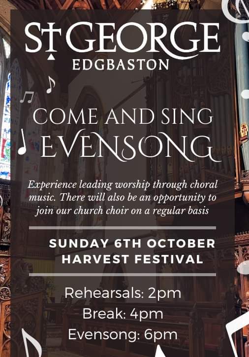 At St George's we're looking to renew our Evensong tradition for a new generation. If any music-lovers in the Midlands felt like joining in and helping us out we'd be delighted