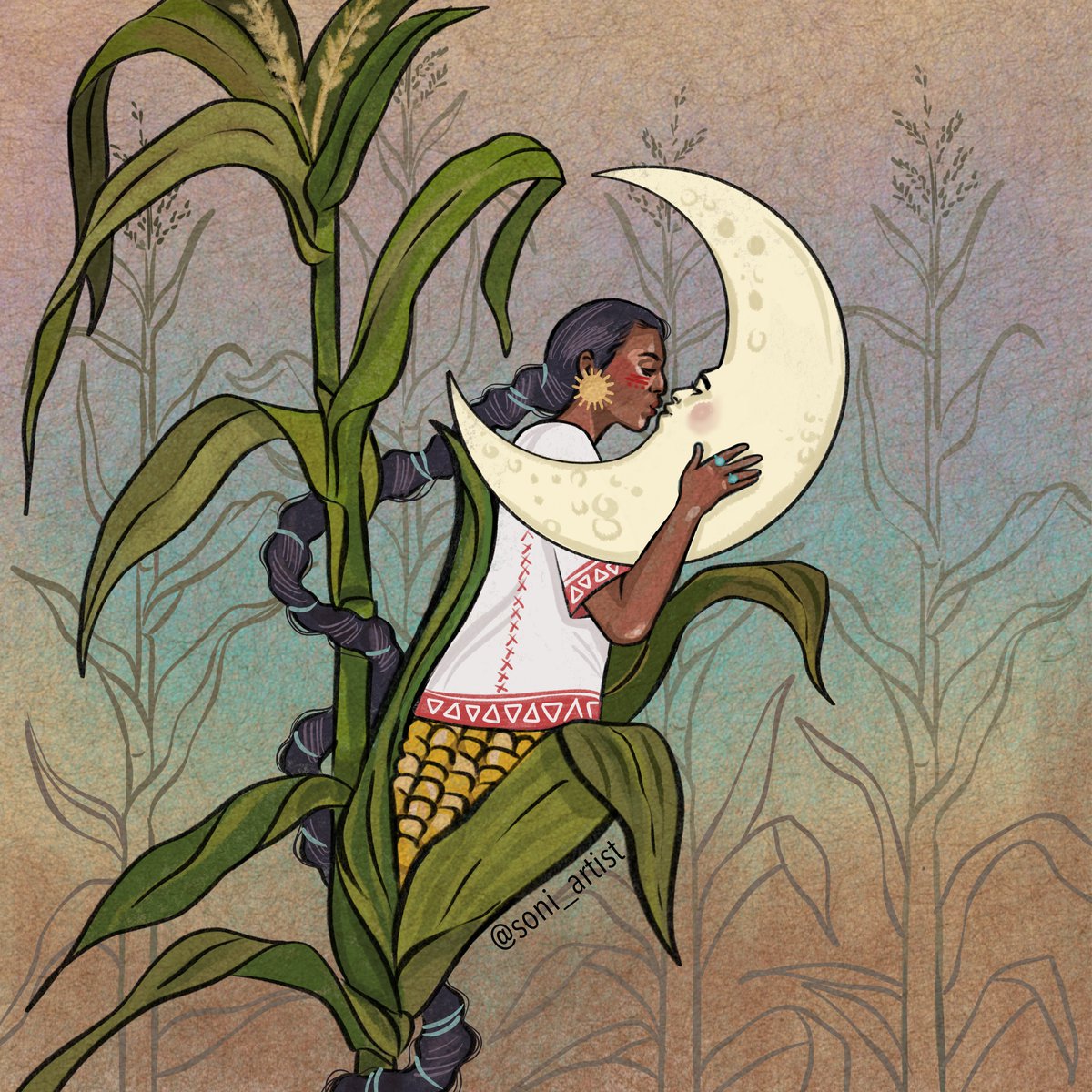 Today marks the #FallEquinox,  a wonderful time to slow down and reflect. As artist Soni López-Chávez beautifully expresses, "As the moon’s luminosity coincides with the ripening of crops, it symbolizes a bountiful harvest, providing food and sustenance for the coming months."