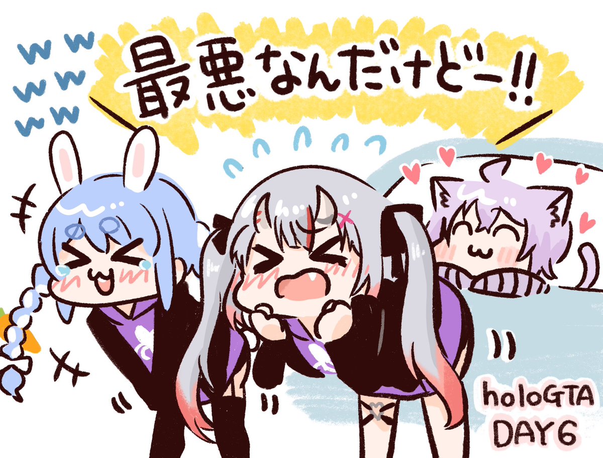 詫びケツ洗車に巻き込まれる余 🚗✨ #holoGTAFA #ぺこらーと #百鬼絵巻