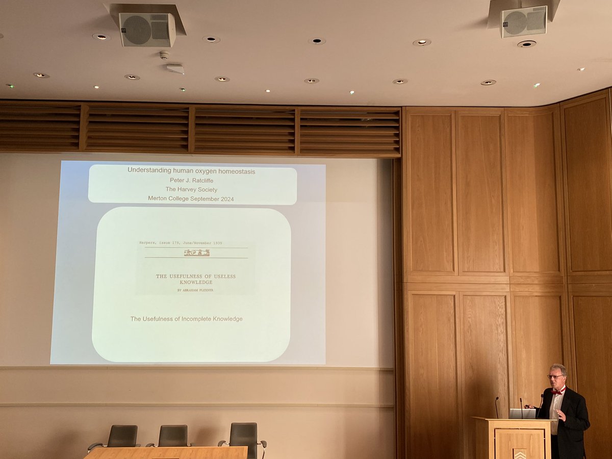 LBKrone's tweet image. Wonderful 30th anniversary event of the @MertonCollege Harvey Society yesterday. Nobel Laureate Sir Peter Ratcliffe spoke about the usefulness of useless knowledge emphasising that true knowledge in biology is always incomplete.