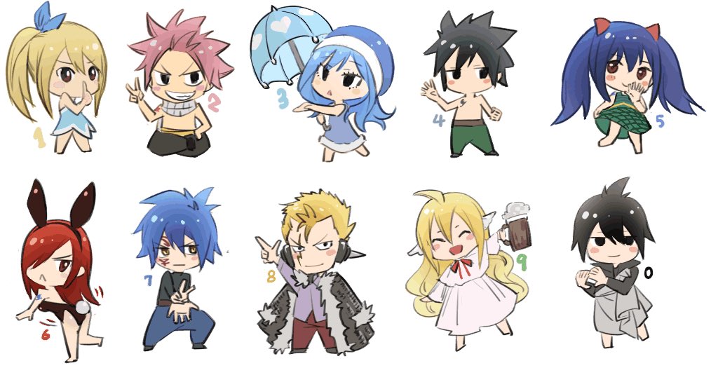 #FAIRLYTAIL 中文的一些手势及谐音0～9