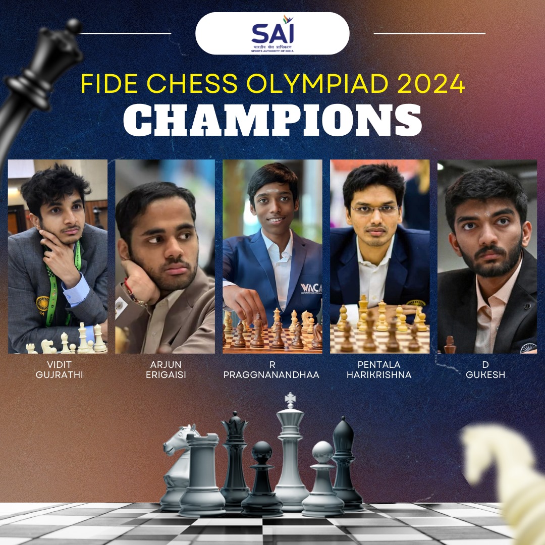 himantabiswa's tweet photo. Historic Win 🏆 

Huge congratulations to our #ChessOlympiad teams for their spectacular victory, clinching gold at the 45th #FIDEChessOlympiad in Budapest, Hungary, in both the Open and Women's sections!

A brilliant showcase of determination by @DGukesh, @ArjunErigaisi, @viditchess, @rpraggnachess, @HariChess, @TaniaSachdev, @chessvaishali, @vantikachess, @HarikaDronavali, and @DivyaDeshmukh05.

A truly proud moment for India. Keep shining!

@PMOIndia @IndiaSports

#ChessOlympiad2024
