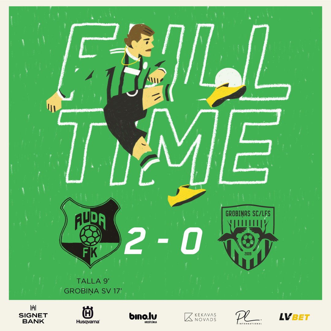 FKAuda's tweet photo. Šo trīs punktus liekam turnīra tabulā, dodamies tālāk, jo tūlīt mūs gaida Latvijas kausa pusfināls ⚽️

Pērc biļeti šeit: https://t.co/3EzVykV7Mn 🎟️ https://t.co/5IntiH7nln